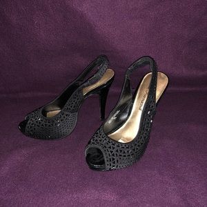 Black bedazzled heels